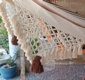 Hamaca Macrame Marrón Borlas