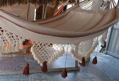 Hamaca Macrame Marrón Borlas
