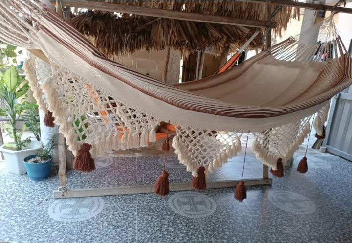 Hamaca Macrame Marrón Borlas